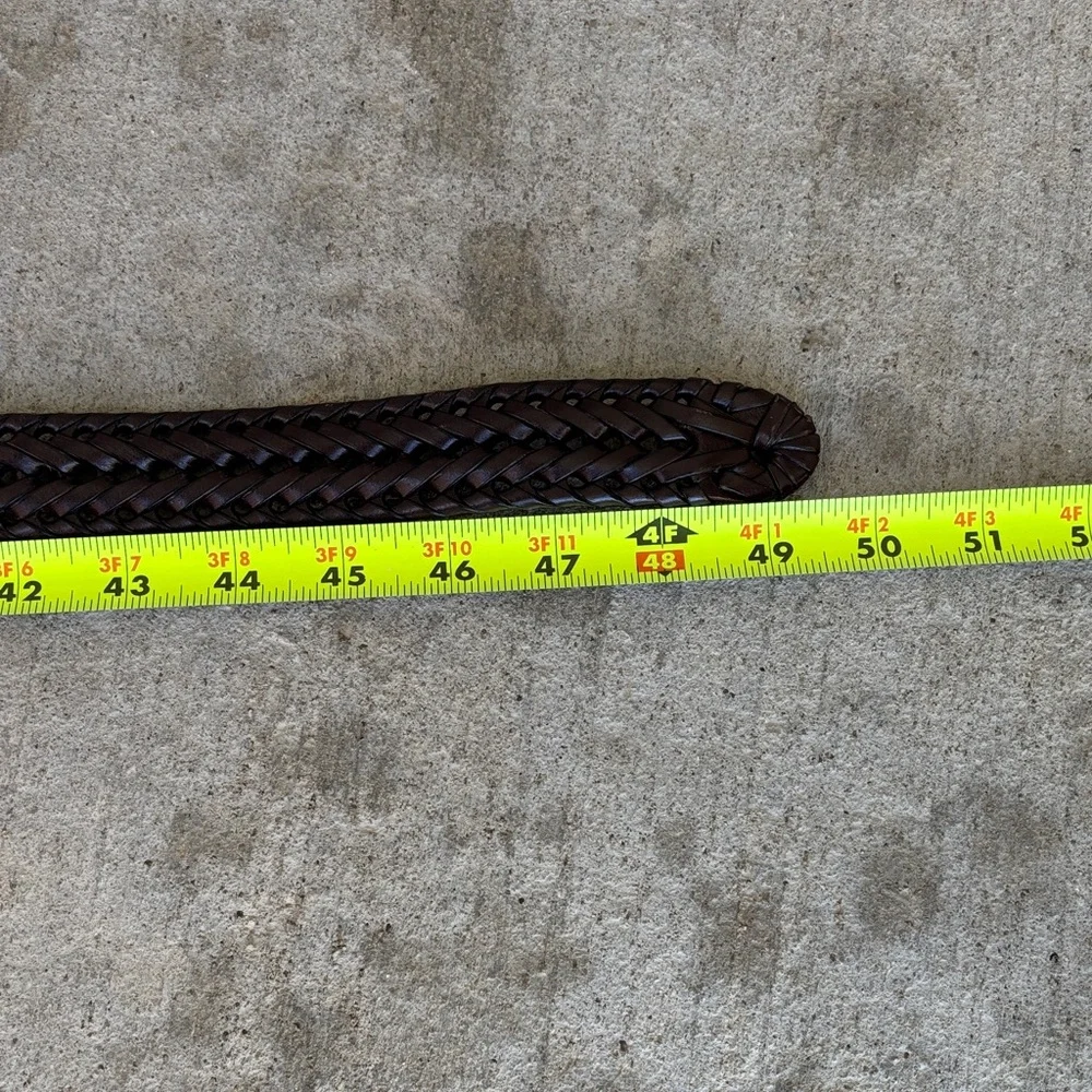 Fossil Men's Braided Leather Belt - Dark Brown